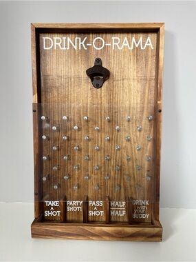 Drink-O-Rama Wooden Hanging Shot Plinko Party Game Rustic